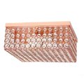 Elegant Garden Design Elegant Designs FM1004-RGD 12 in. Elipse Crystal 2 Light Square Ceiling Flush Mount; Rose Gold FM1004-RGD